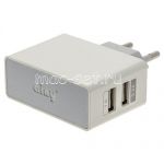 Сетевое зарядное устройство 2xUSB 3400mA Ainy EA-033B (белое)