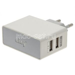 Сетевое зарядное устройство 2xUSB 3400mA Ainy EA-033B (белое)
