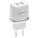 Сетевое зарядное устройство 2xUSB 2400mA Borofone BA25A Outstanding (белое)
