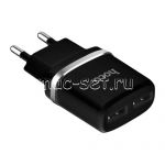 Сетевое зарядное устройство 2xUSB 2400mA Hoco C12 Smart (черное)