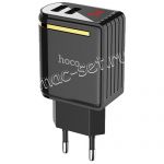 Сетевое зарядное устройство 2xUSB 2400mA Hoco C39A Enchanting с индикатором (черное)