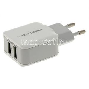Сетевое зарядное устройство 2xUSB 2400mA Red Line Superior Y2 (белое)