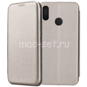 Чехол-книжка кожаный для Huawei Honor 10 Lite (серый) Fashion Case