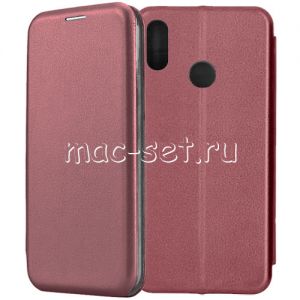 Чехол-книжка кожаный для Huawei Honor 10 Lite (темно-красный) Fashion Case