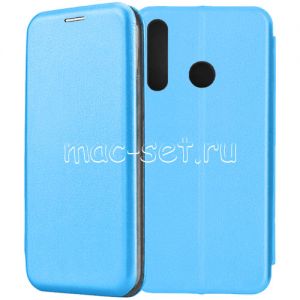 Чехол-книжка кожаный для Huawei Honor 10i (голубой) Fashion Case