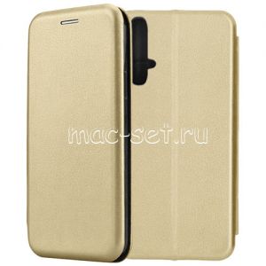 Чехол-книжка кожаный для Huawei Honor 20 (золотистый) Fashion Case