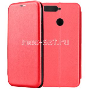 Чехол-книжка кожаный для Huawei Honor 7C (красный) Fashion Case