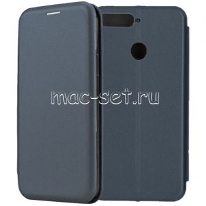 Чехол-книжка кожаный для Huawei Honor 7A Pro (синий) Fashion Case