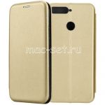 Чехол-книжка кожаный для Huawei Honor 7A Pro (золотистый) Fashion Case