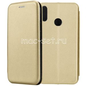 Чехол-книжка кожаный для Huawei Honor 8C (золотистый) Fashion Case