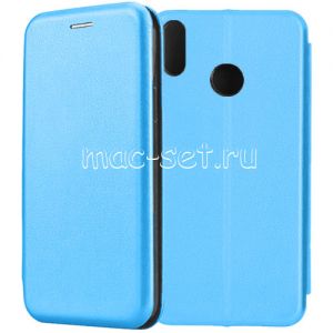 Чехол-книжка кожаный для Huawei Honor 8X (голубой) Fashion Case