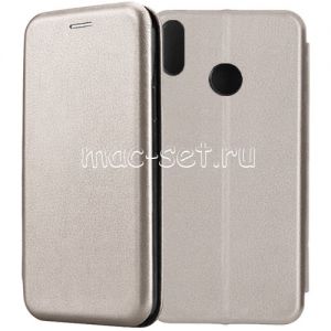 Чехол-книжка кожаный для Huawei Honor 8X (серый) Fashion Case