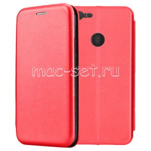Чехол-книжка кожаный для Huawei Honor 9 Lite (красный) Fashion Case