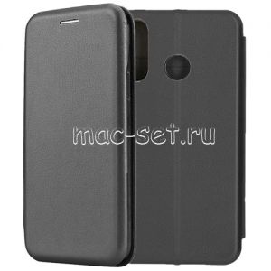 Чехол-книжка кожаный для Huawei P30 Lite (черный) Fashion Case