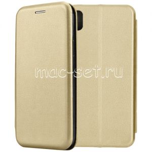 Чехол-книжка кожаный для Huawei Honor 8S (золотистый) Fashion Case