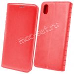 Чехол-книжка кожаный для Huawei Y5 (2019) (красный) Book Case New