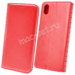 Чехол-книжка кожаный для Huawei Y5 (2019) (красный) Book Case New
