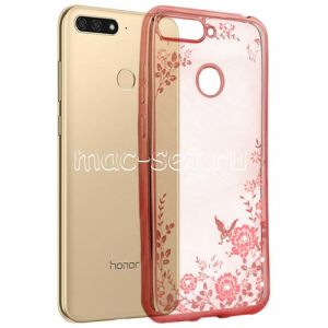 Чехол-накладка силиконовый для Huawei Honor 7C (розовый) Hallsen Shine