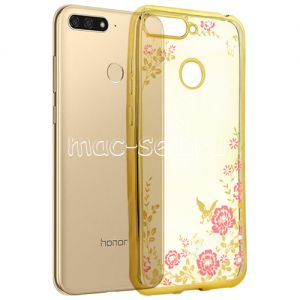Чехол-накладка силиконовый для Huawei Honor 7C (золотистый) Hallsen Shine