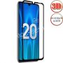 Защитное стекло 3D для Huawei Honor 20S / 20 Lite [изогнутое клеится на весь экран] Red Line (черное)