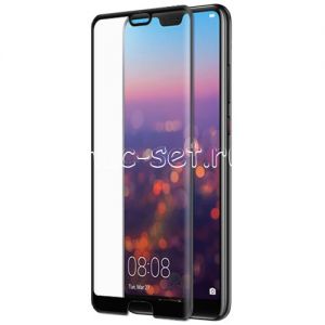 Защитное стекло 3D для Huawei P20 Pro [изогнутое на весь экран] (черное)