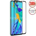 Защитное стекло 3D для Huawei P30 [изогнутое клеится на весь экран] (черное)