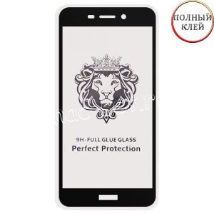 Защитное стекло для Huawei Honor 6C Pro [клеится на весь экран] Premium (черное)