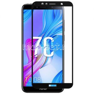 Защитное стекло для Huawei Honor 7C [на весь экран] (черное)