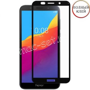 Защитное стекло для Huawei Honor 7S [клеится на весь экран] Red Line (черное)