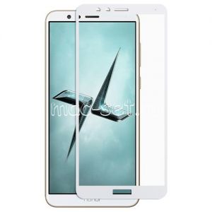 Защитное стекло для Huawei Honor 7X [на весь экран] (белое)