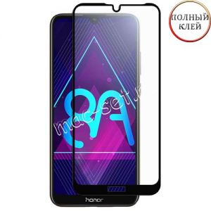 Защитное стекло для Huawei Honor 8A / 8A Pro [клеится на весь экран] Premium (черное)