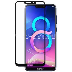 Защитное стекло для Huawei Honor 8C [на весь экран] (черное)