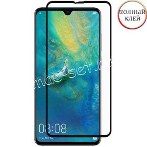 Защитное стекло для Huawei Mate 20 [клеится на весь экран] Red Line (черное)