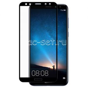Защитное стекло для Huawei Nova 2i / Mate 10 Lite [на весь экран] (черное)
