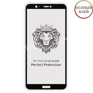 Защитное стекло для Huawei P Smart [клеится на весь экран] Premium (черное)