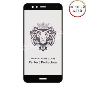 Защитное стекло для Huawei P10 Lite [клеится на весь экран] Premium (черное)