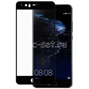 Защитное стекло для Huawei P10 Plus [на весь экран] (черное)