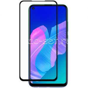 Защитное стекло для Huawei P40 Lite E [на весь экран] (черное)