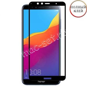 Защитное стекло для Huawei Honor 7A Pro [клеится на весь экран] Premium (черное)