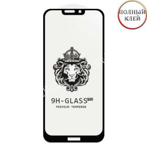Защитное стекло для Huawei Honor 8C [клеится на весь экран] Premium (черное)