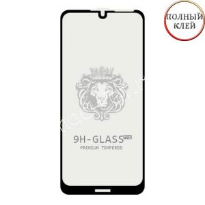 Защитное стекло для Huawei Y7 (2019) [клеится на весь экран] Premium (черное)