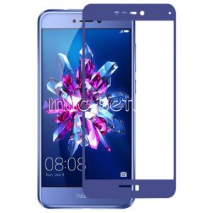Защитное стекло для Huawei Honor 8 Lite [на весь экран] (синее)