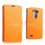 Чехол-книжка кожаный для LG G3 D855 / Dual D856 (оранжевый) Doormoon