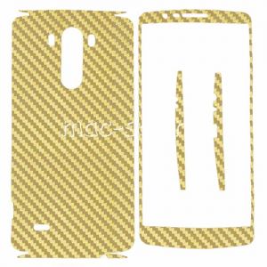 Виниловая наклейка "карбон" для LG G3 D855 / Dual D856 [комплект] (золотистая)