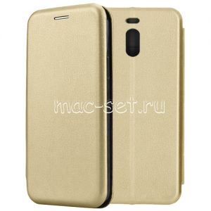 Чехол-книжка кожаный для Meizu M6 Note (золотистый) Fashion Case