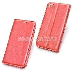 Чехол-книжка кожаный для Meizu U10 (красный) Book Case New