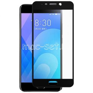 Защитное стекло для Meizu M6 Note [на весь экран] (черное)