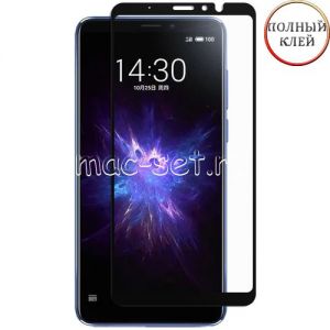 Защитное стекло для Meizu Note 8 [клеится на весь экран] (черное)