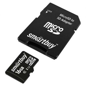 Карта памяти microSDHC SmartBuy SB16GBSDCL10-01 + SD Adapter (16Gb)