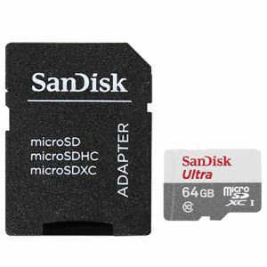 Карта памяти microSDXC SanDisk Ultra SDSQUNS-064G-GN3MA + SD adapter (64Gb)